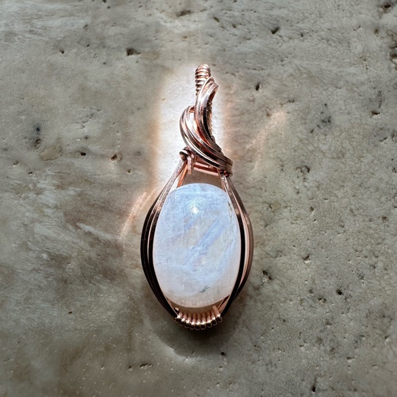 artifice jewelry Jewelry - 14k Rose Gold Filled Mini Moonstone Necklace Pendant